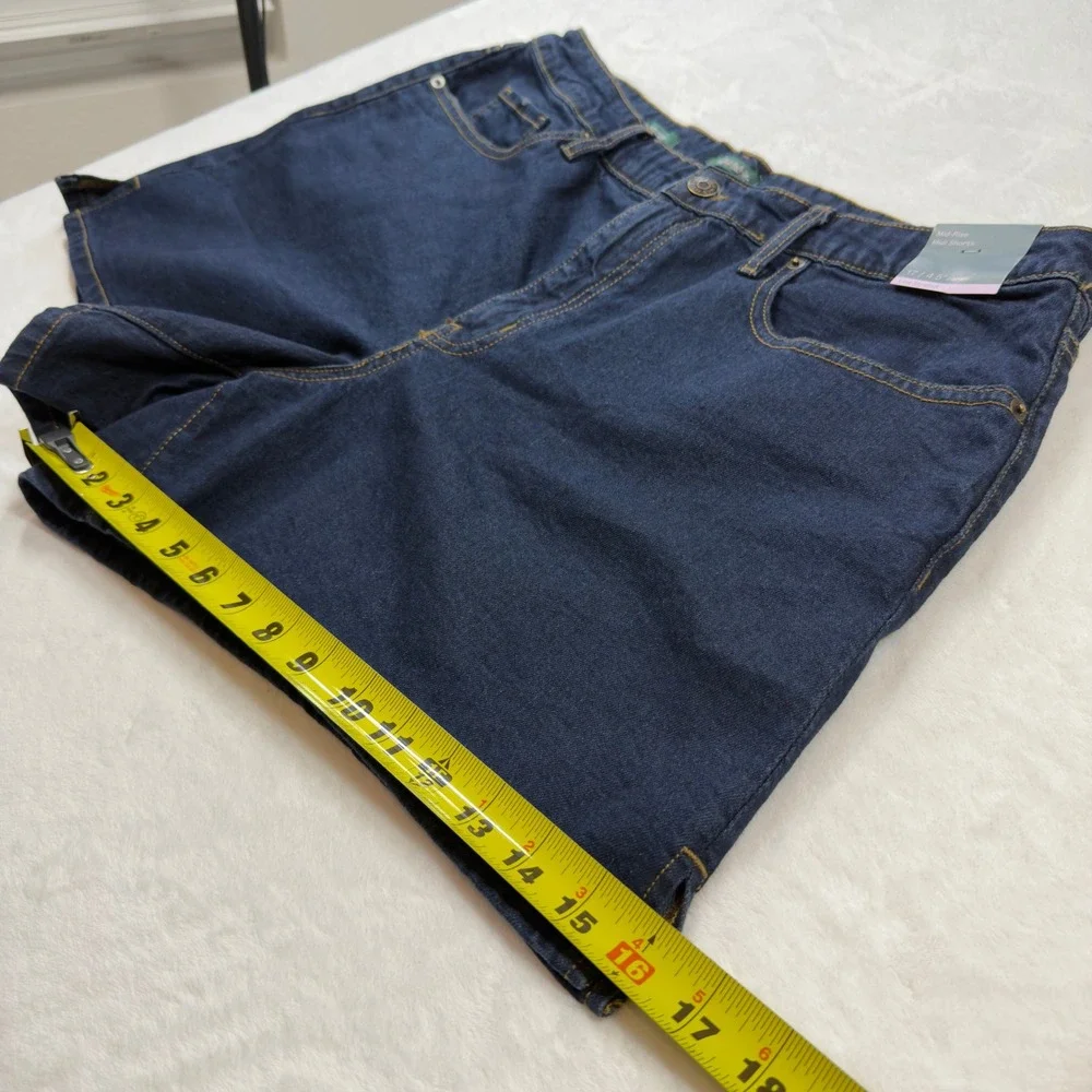 Wild Fable Midi Shorts Womens 17‎ Indigo New Mid Rise 4.5 Inseam Denim
